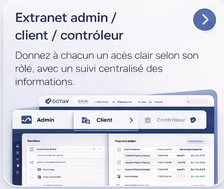 Extranet client, admin et contrôleur - Logiciel VGP Octav